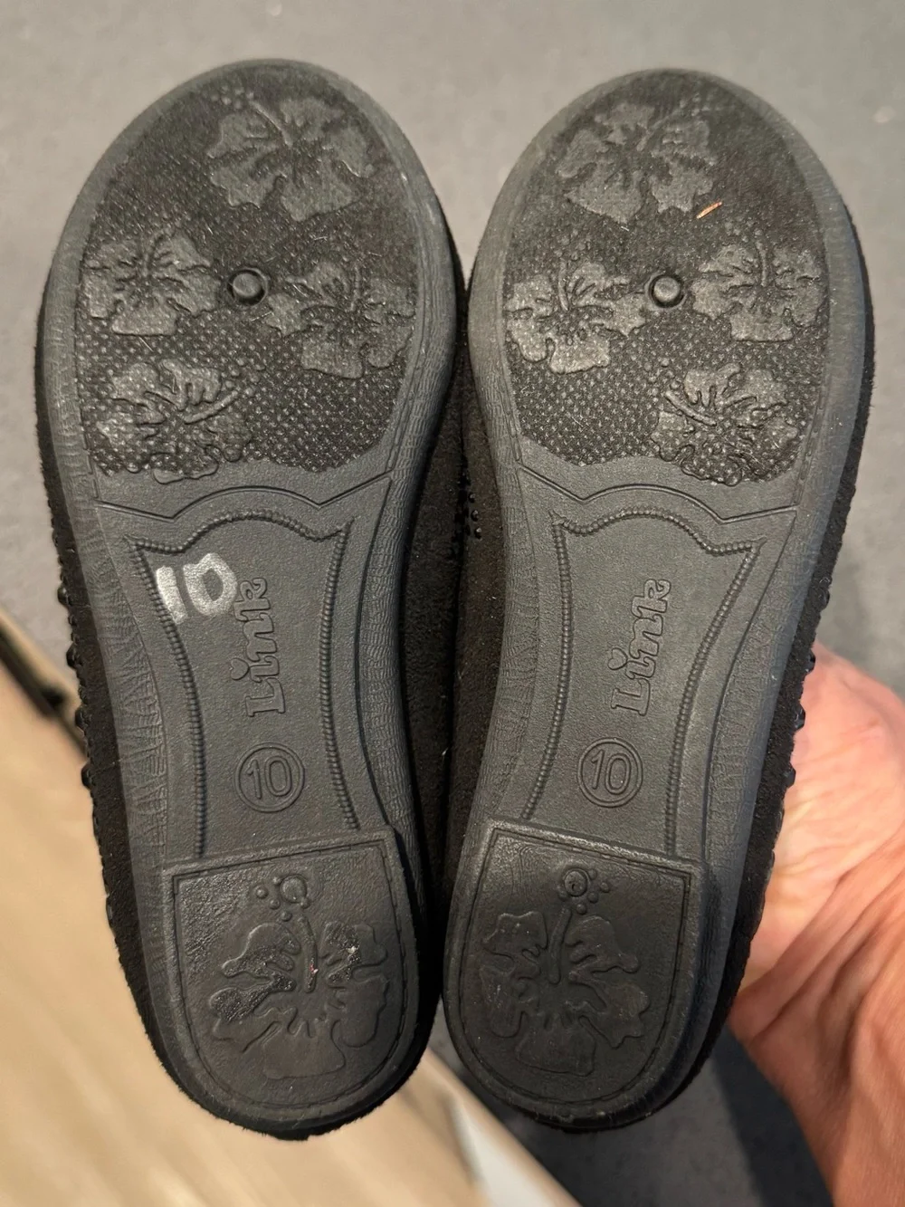 Black Embellished Little Girl’s Ballet Flats